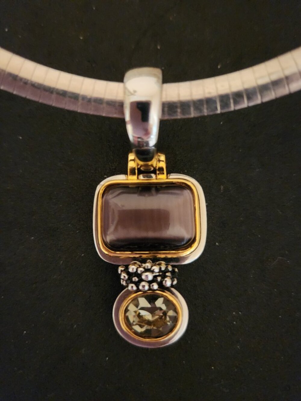 ✨Two Tone Dual-Drop💜 PENDENT Featuring a Renaissance Revival Design✨